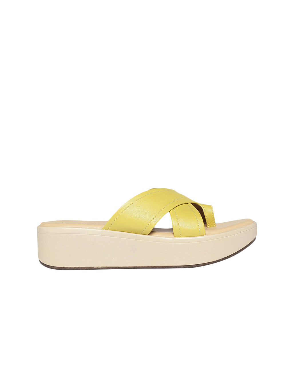 Solid Yellow Wedges Heels | H78 - view 3