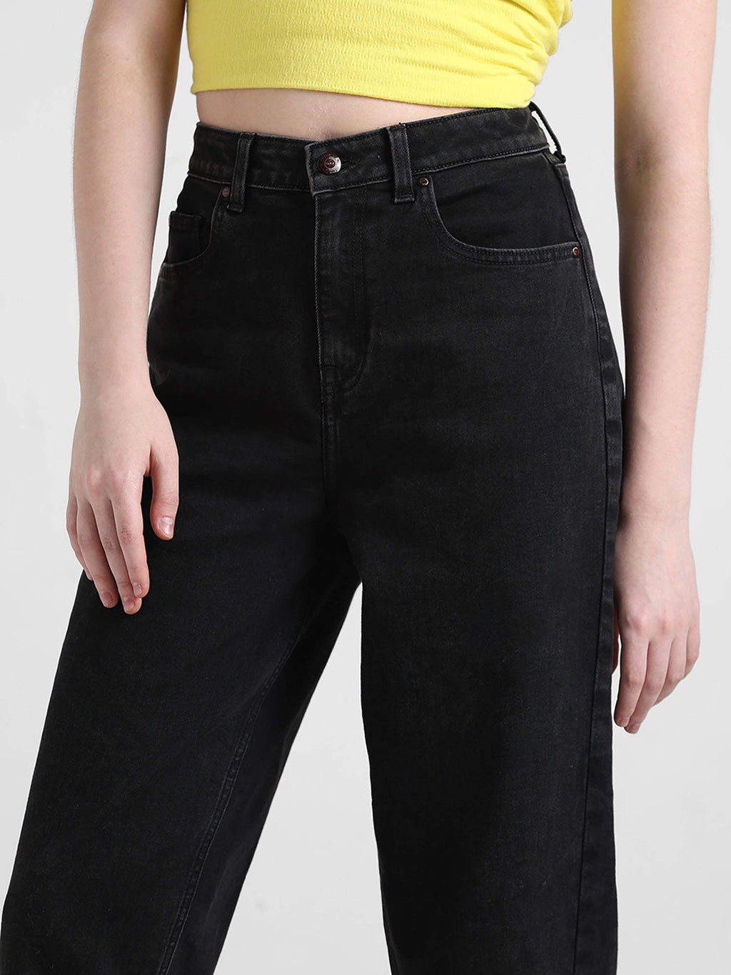 Black High Rise Straight Fit Jeans | ST23 - view 3