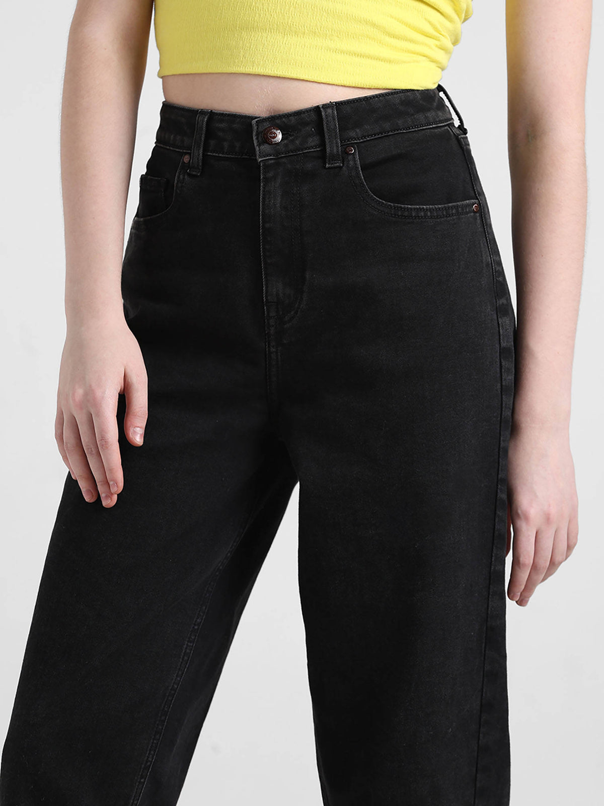 Black High Rise Straight Fit Jeans | ST23 - view 3