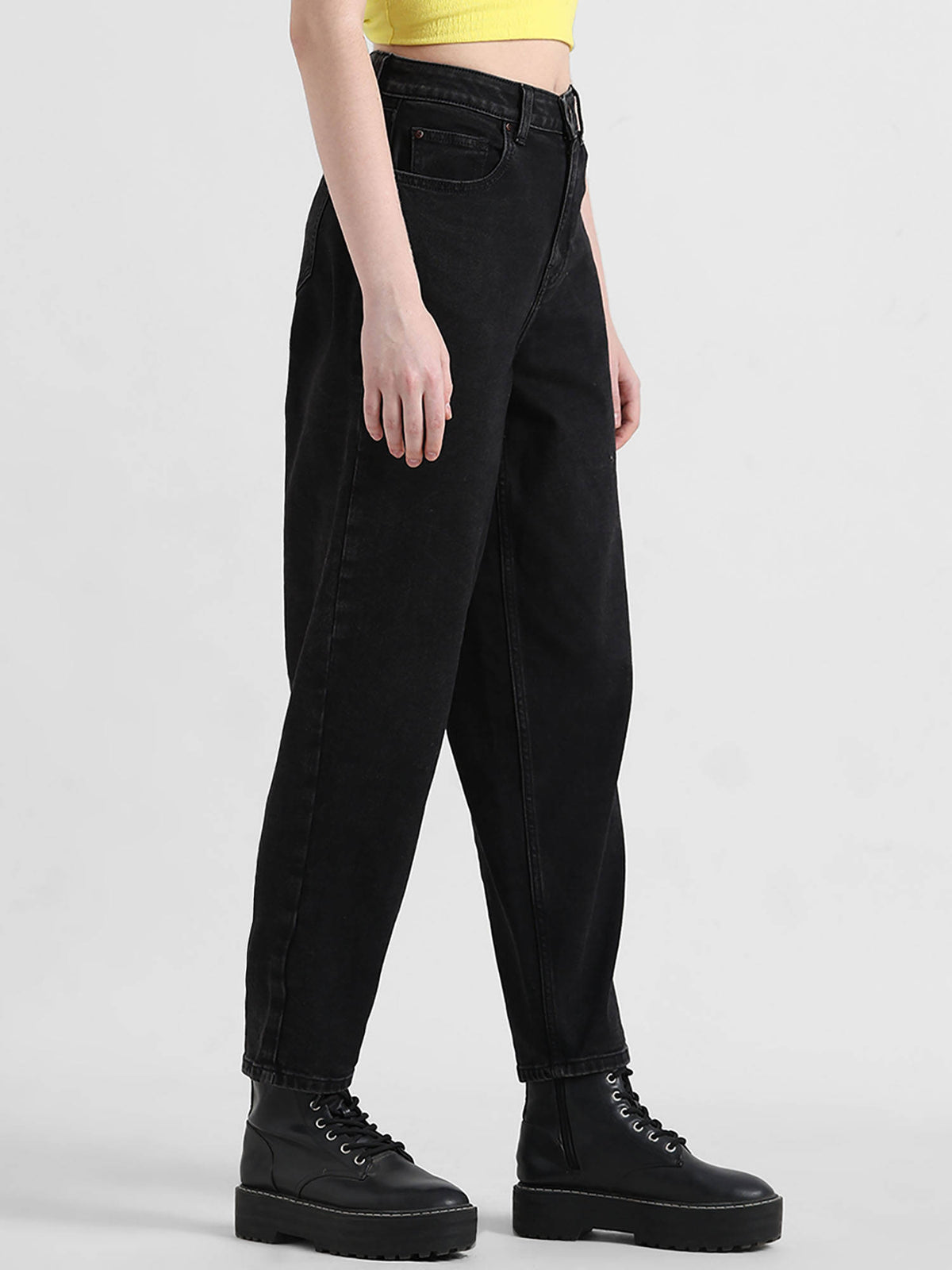 Black High Rise Straight Fit Jeans | ST23 - view 4