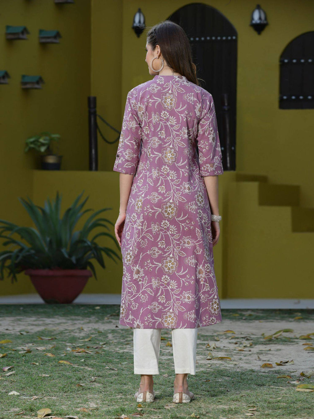 Womens Floral Print Rayon A-line Kurta | KDG - view 2