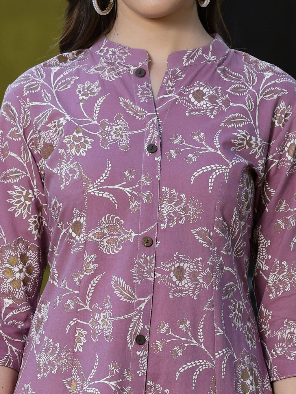 Womens Floral Print Rayon A-line Kurta | KDG - view 5