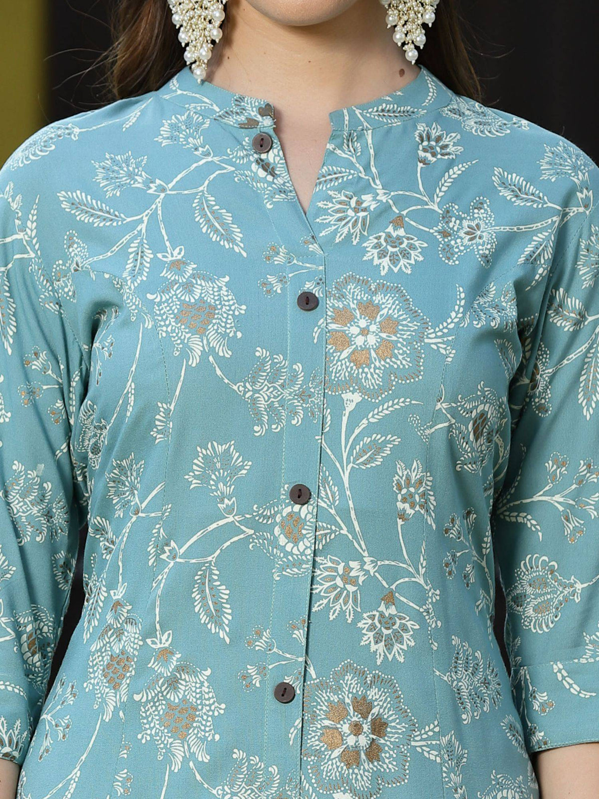Womens Floral Print Rayon A-line Kurta | KDG - view 20