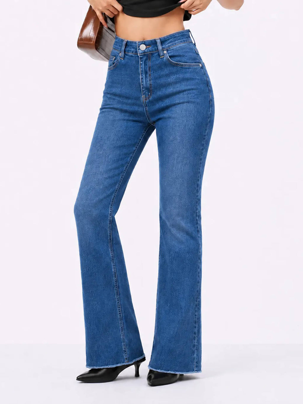 Iconic Babe Raw Edge Bootcut Jeans - Blue | BT10 - view 4