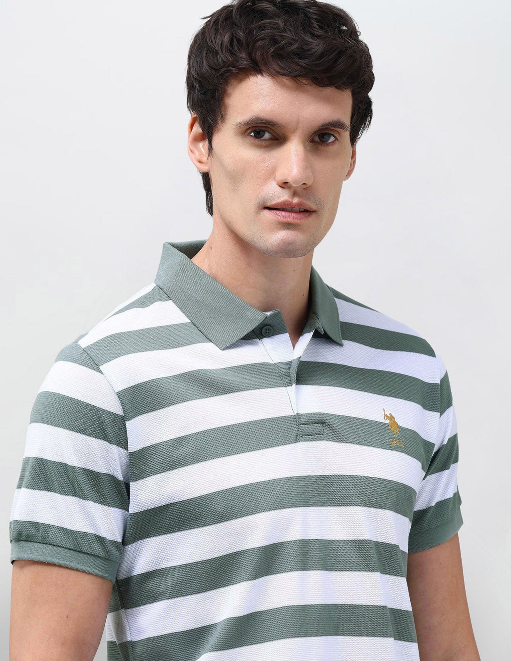 Horizontal Striped Slim Fit Polo Shirt USP0