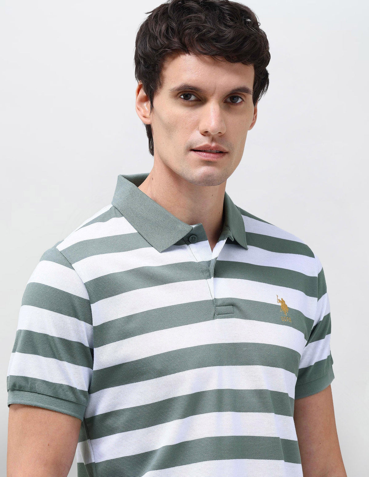 Horizontal Striped Slim Fit Polo Shirt USP0