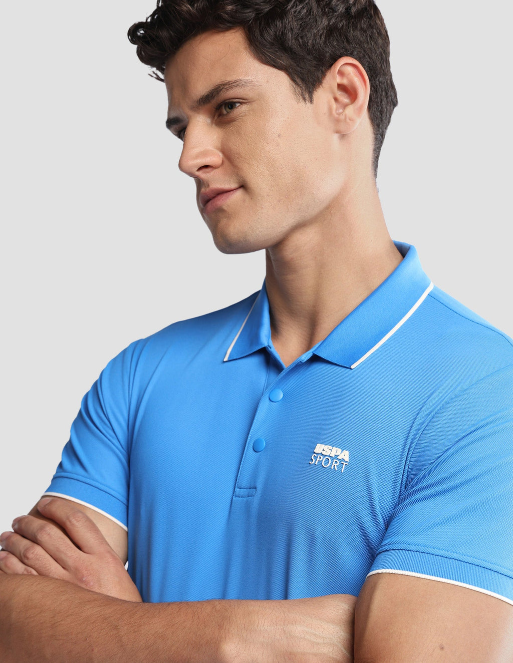 Solid Regular Fit Active Polo Shirt USP0