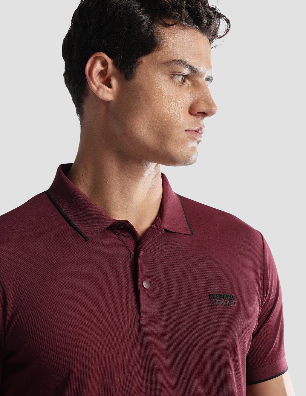 Solid Regular Fit Active Polo Shirt USP0
