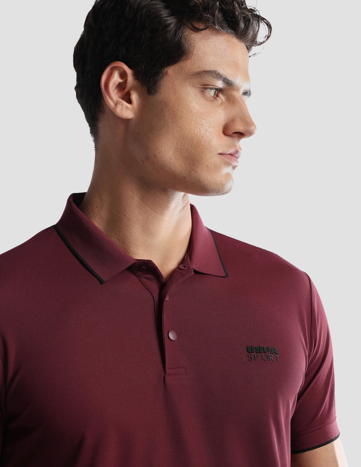 Solid Regular Fit Active Polo Shirt USP0
