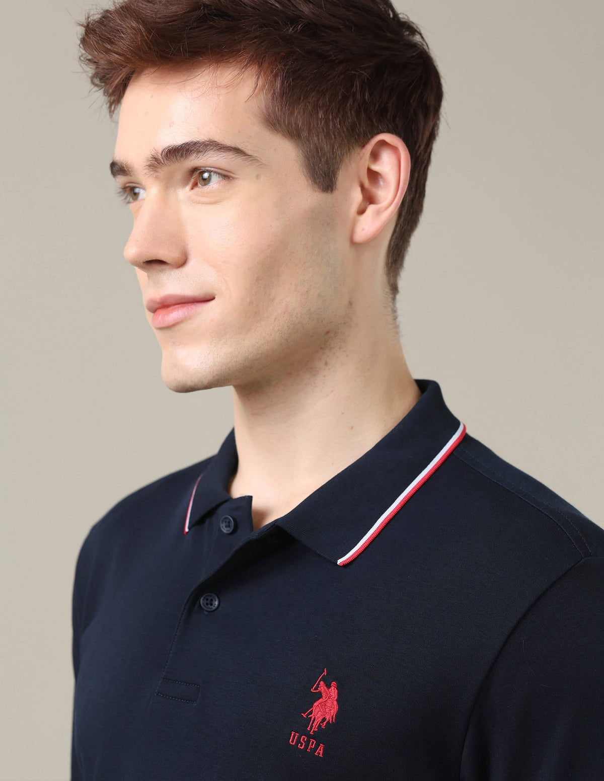 Solid Slim Fit Polo Shirt USP0