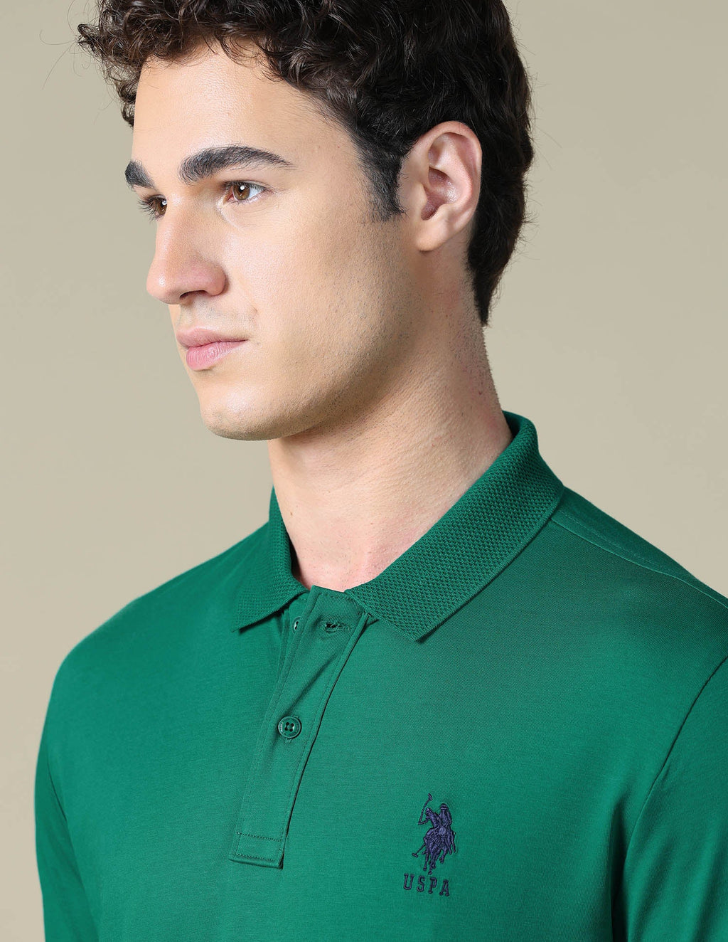 Solid Regular Fit Polo Shirt USP0