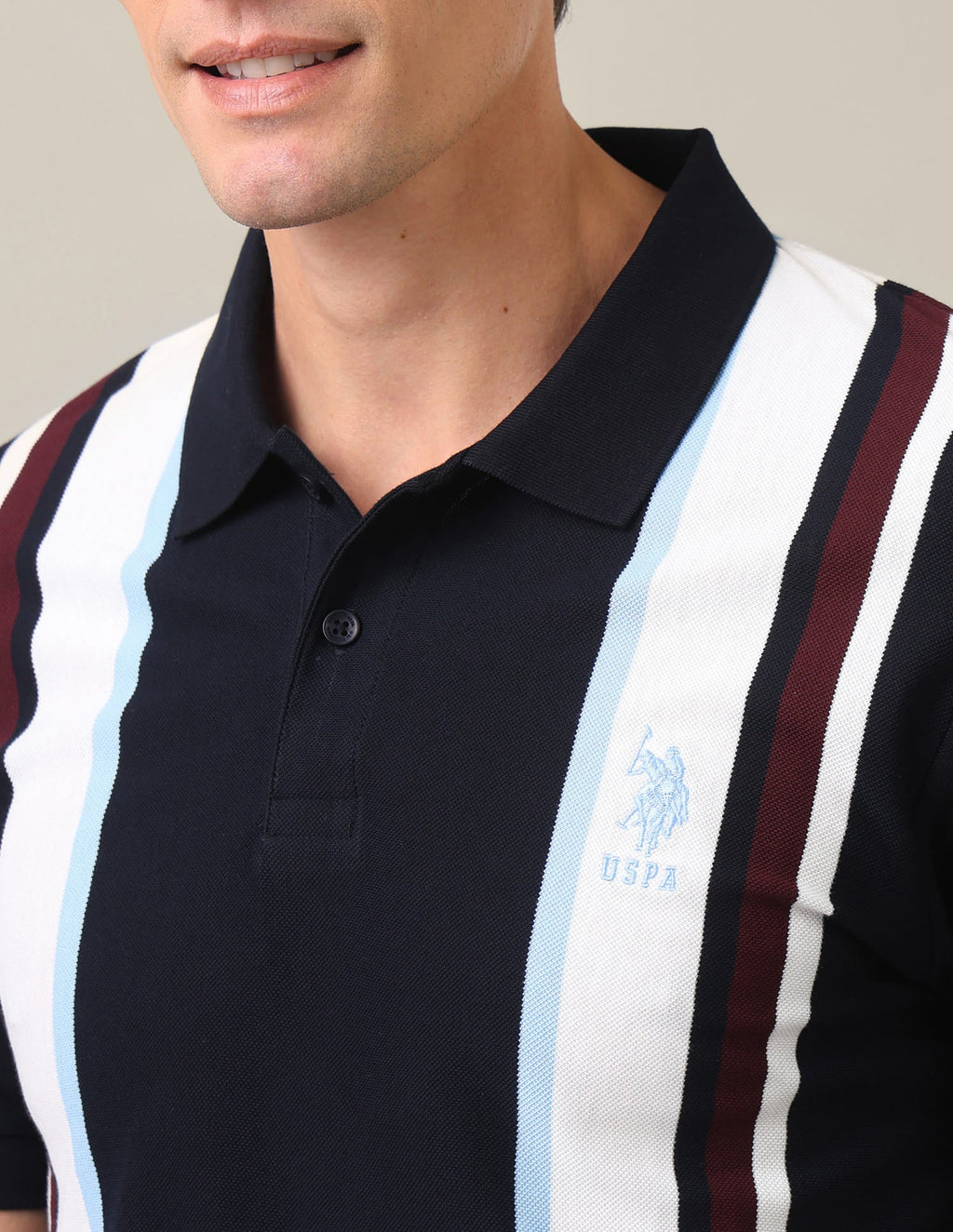 Vertical Striped Slim Fit Polo Shirt USP0