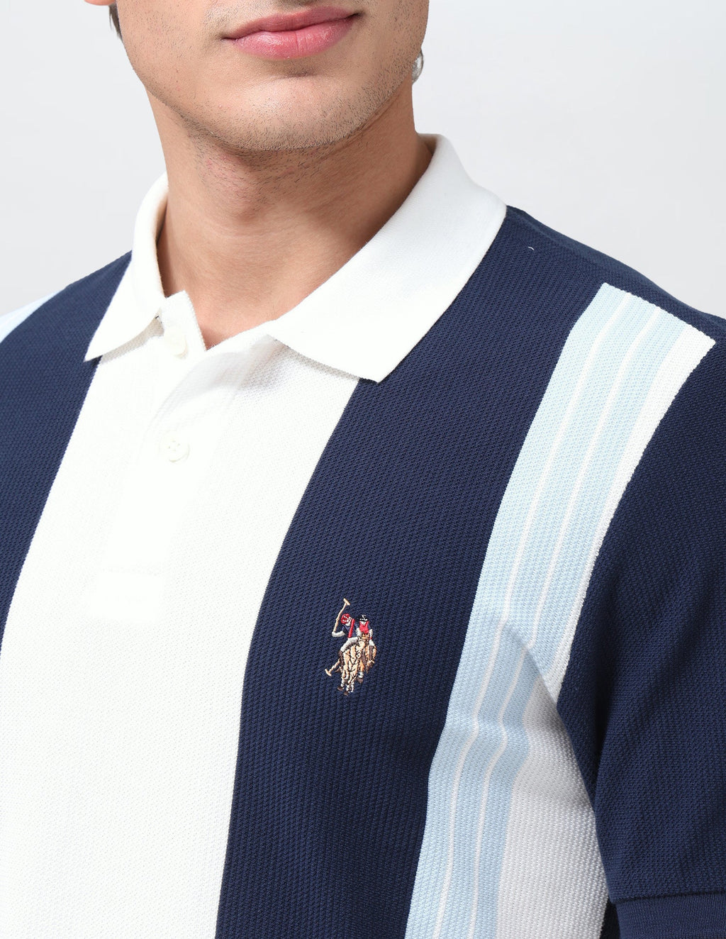 Vertical Striped Muscle Fit Polo Shirt USP0