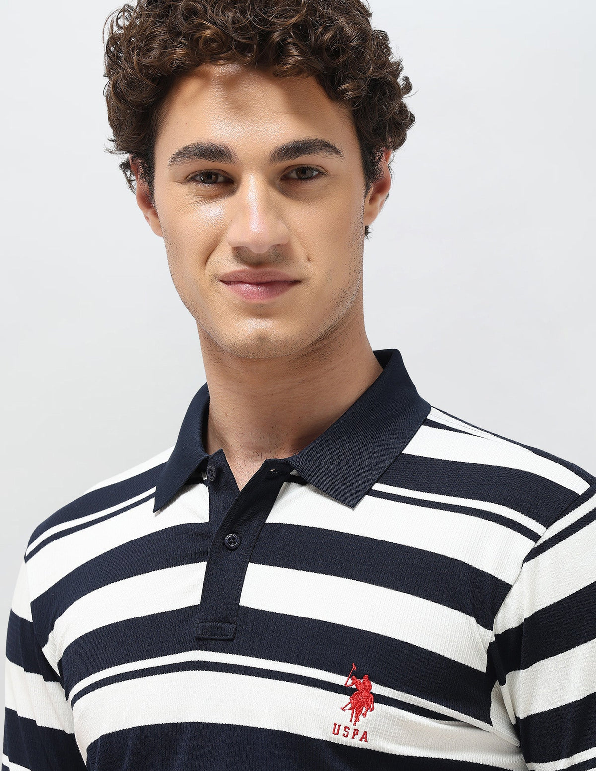 Horizontal Striped Slim Fit Polo Shirt USP0