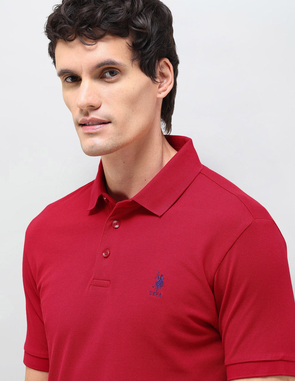 Solid Slim Fit Polo Shirt USP0