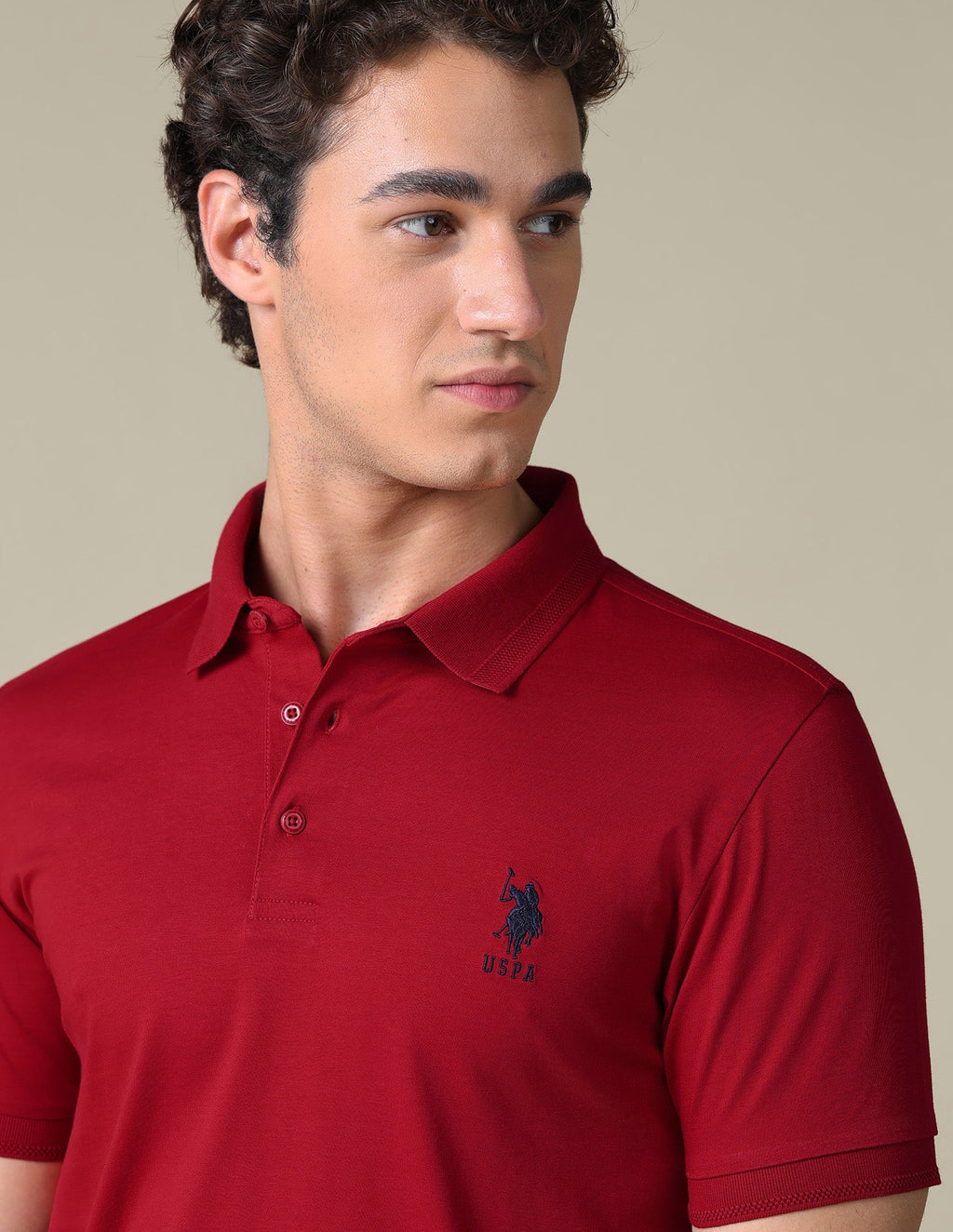 Regular Fit Solid Polo Shirt USP0