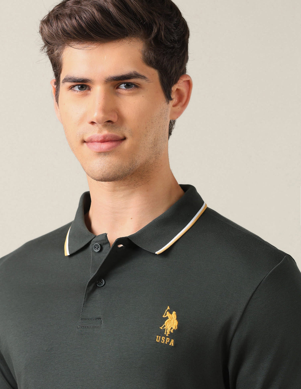 Solid Slim Fit Polo Shirt USP0