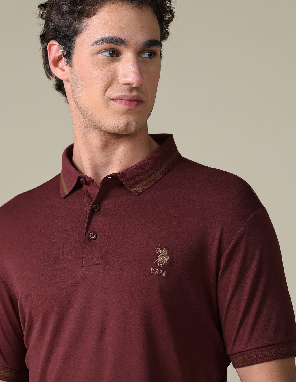 Regular Fit Solid Polo Shirt USP0