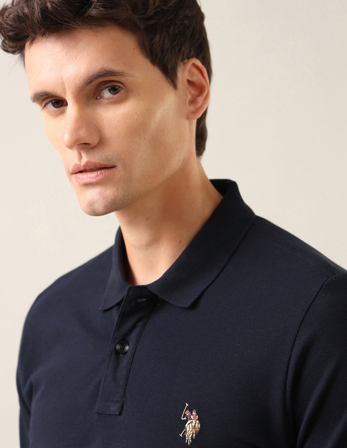 Brand Printed Slim Fit Polo Shirt USP0