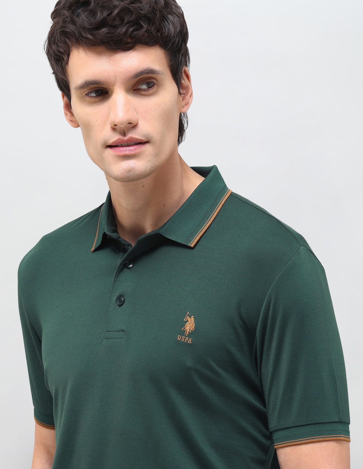 Slim Fit Solid Polo Shirt USP0