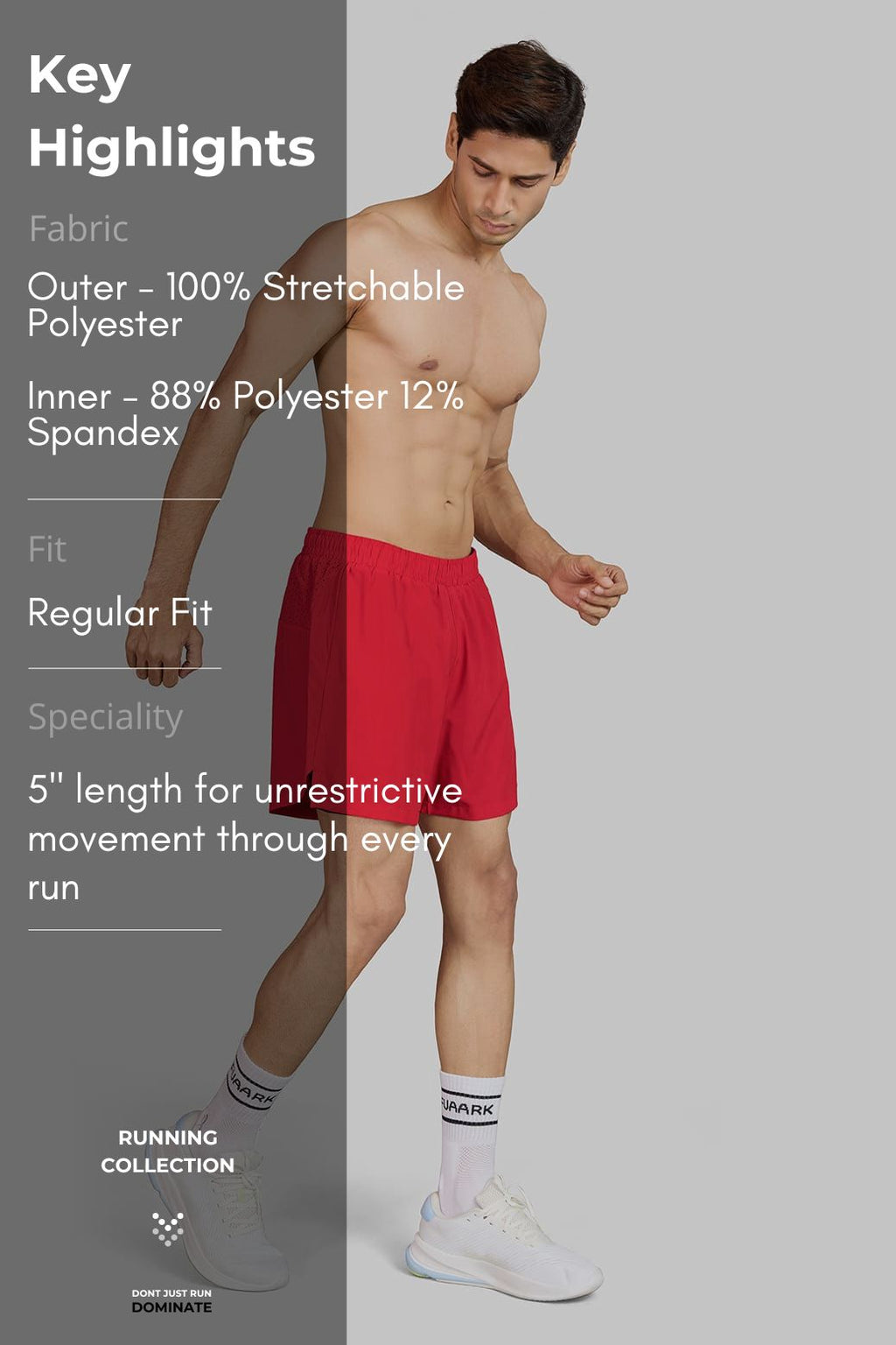 Hyper 5" Running Shorts Red