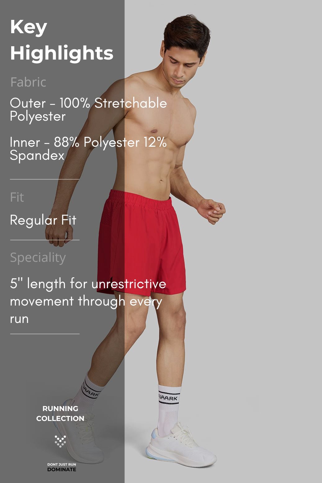 Hyper 5" Running Shorts Red