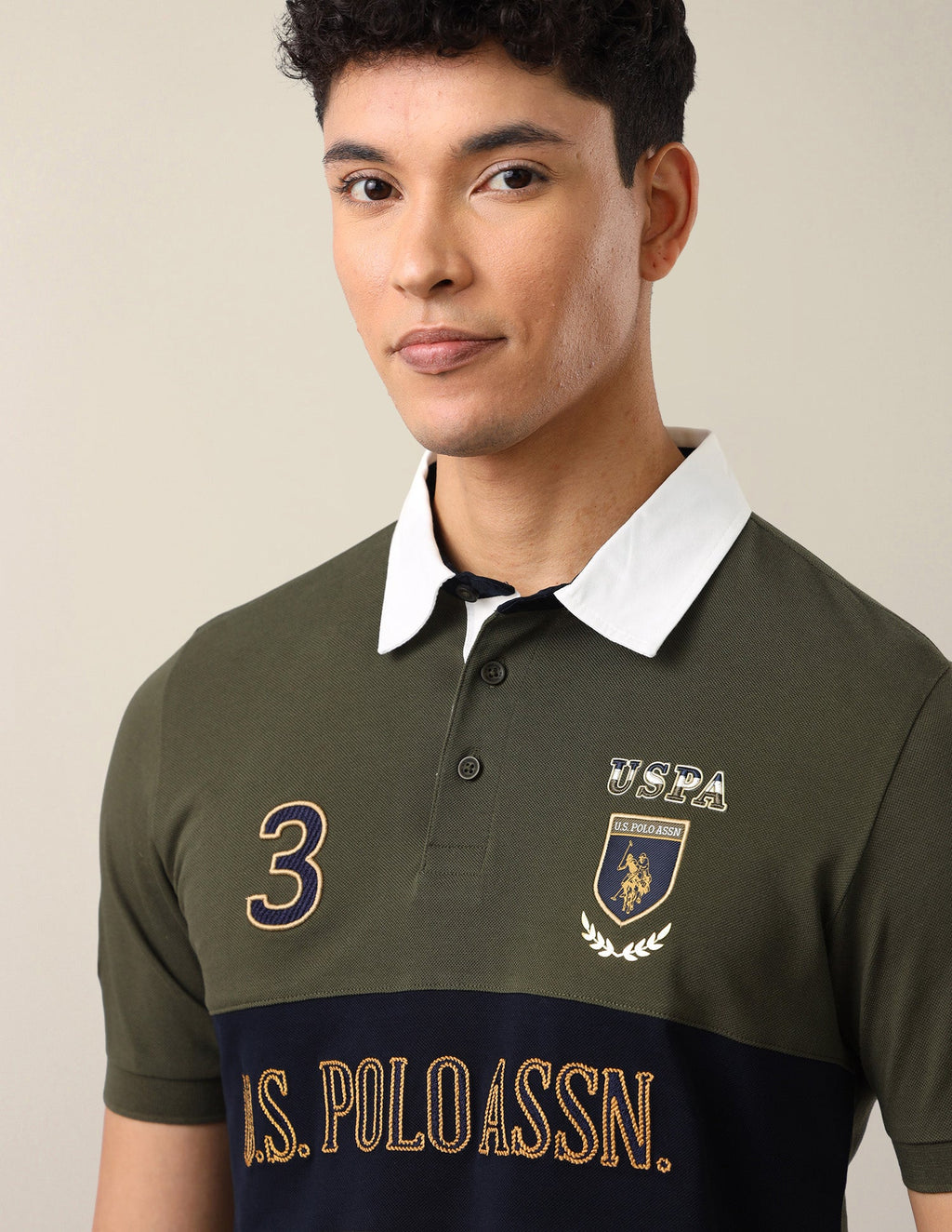 Brand Embroidered Slim Fit Polo Shirt USP0