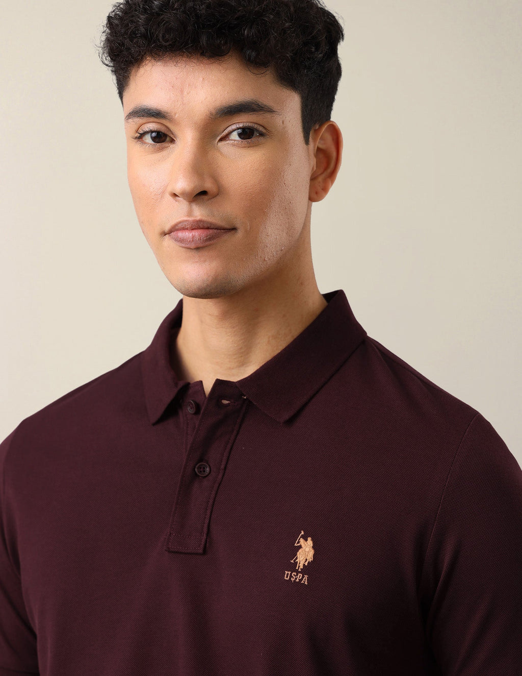 Brand Embroidered Slim Fit Polo Shirt USP0