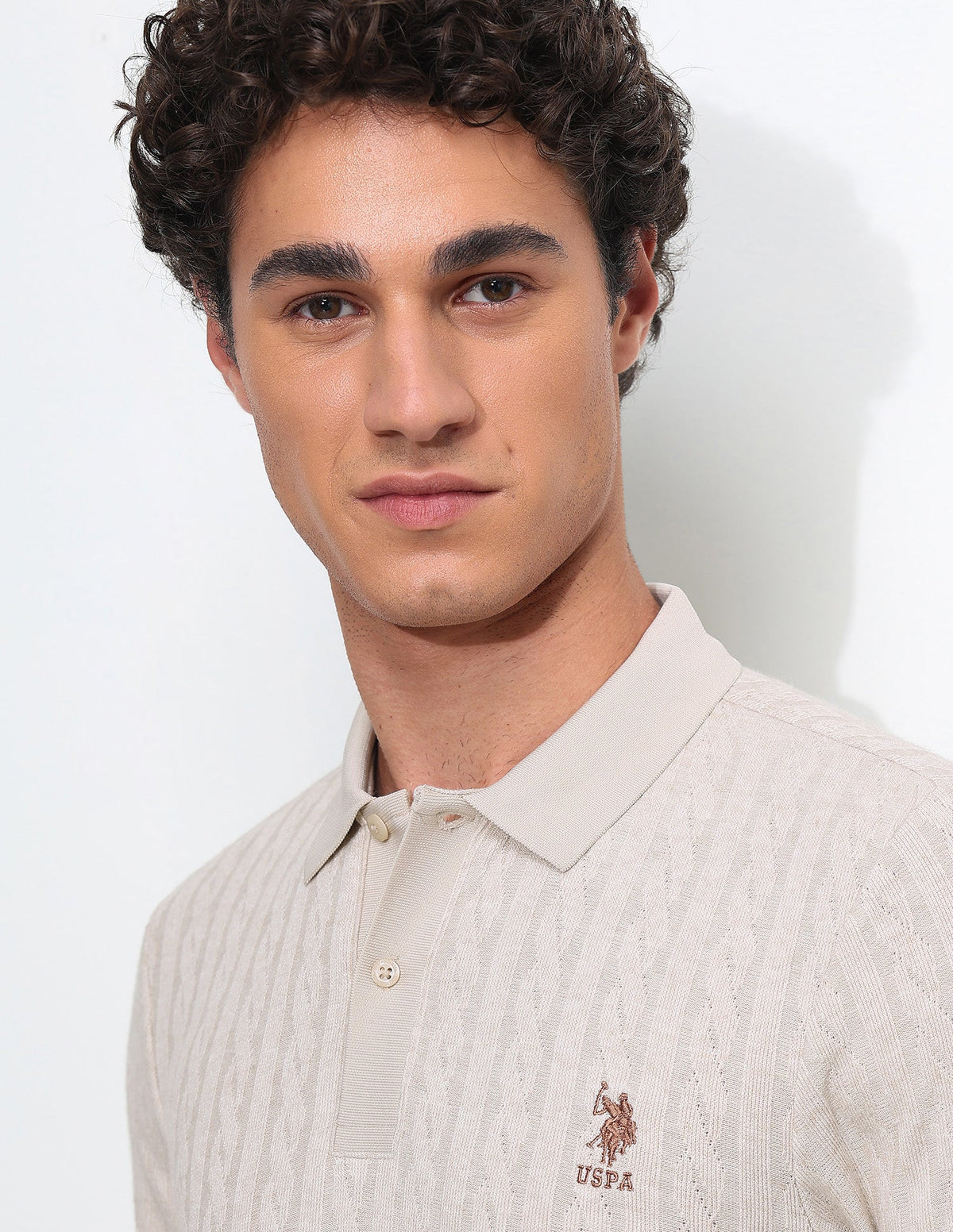 Textured Slim Fit Polo Shirt USP0