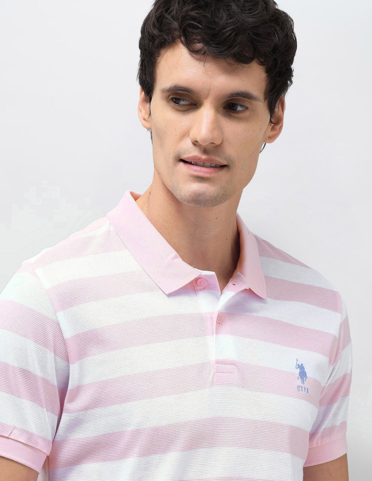 Horizontal Striped Slim Fit Polo Shirt USP0