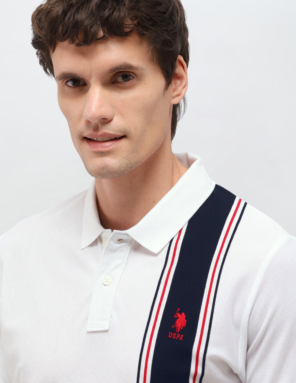 Vertical Striped Slim Fit Polo Shirt USP0