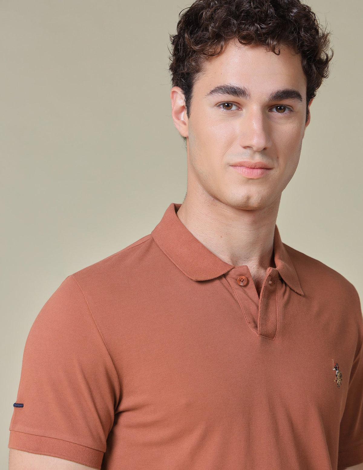 Solid Regular Fit Polo Shirt USP0