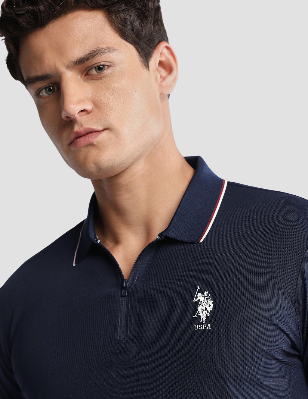Solid Regular Fit Active Polo Shirt USP0