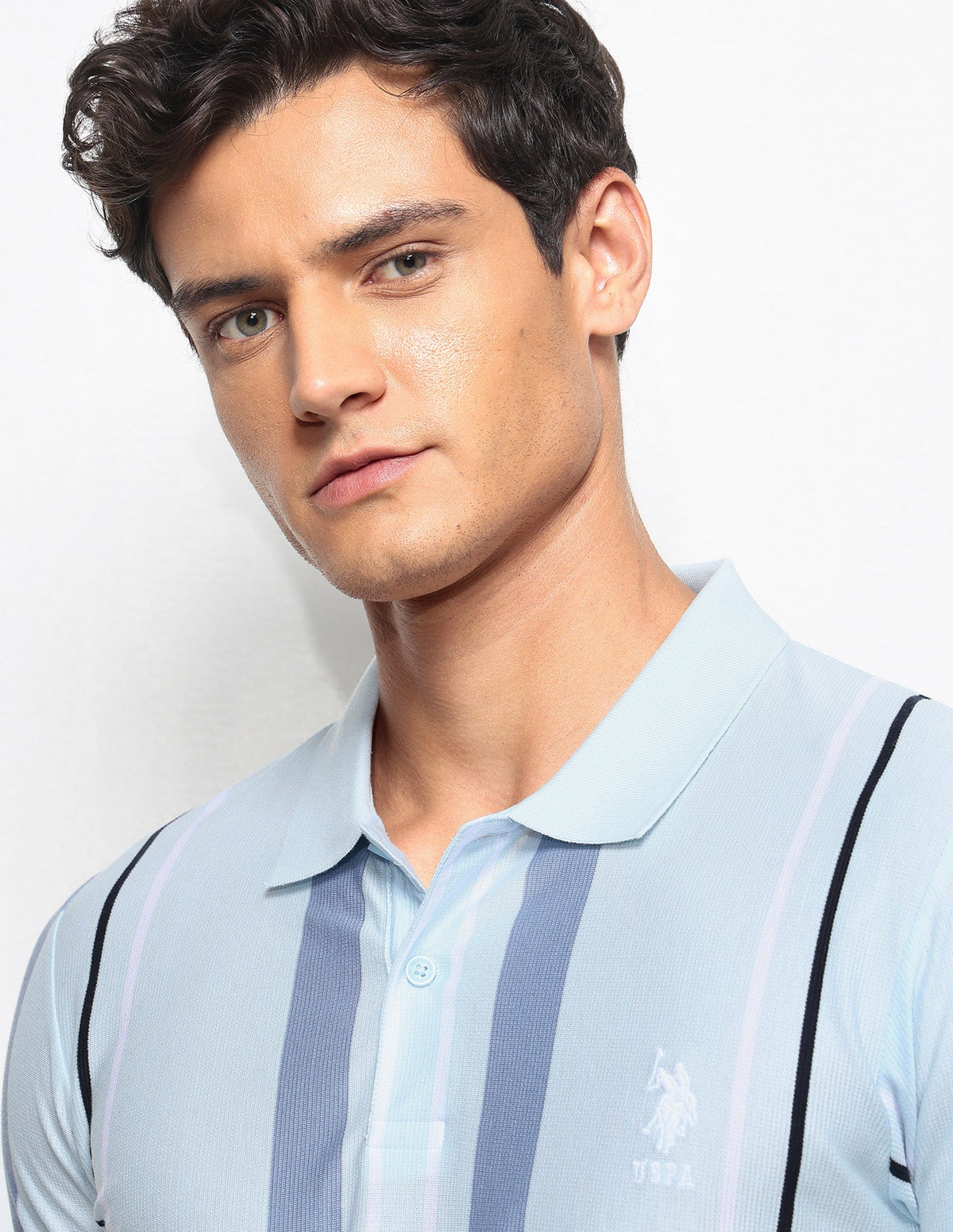 Vertical Striped Slim Fit Polo Shirt USP0