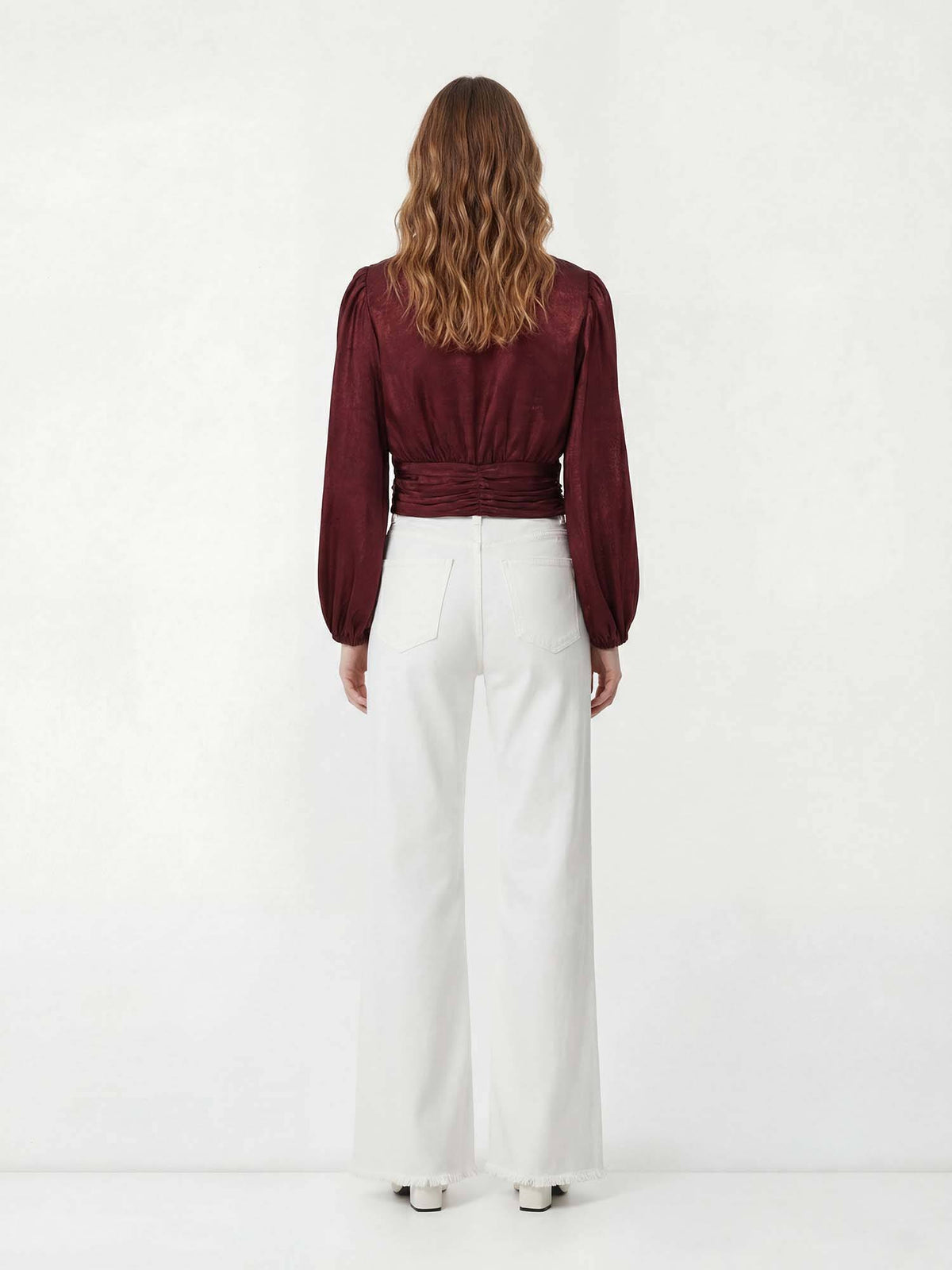 Women Maroon Solid Crop Top | CT61 - view 2