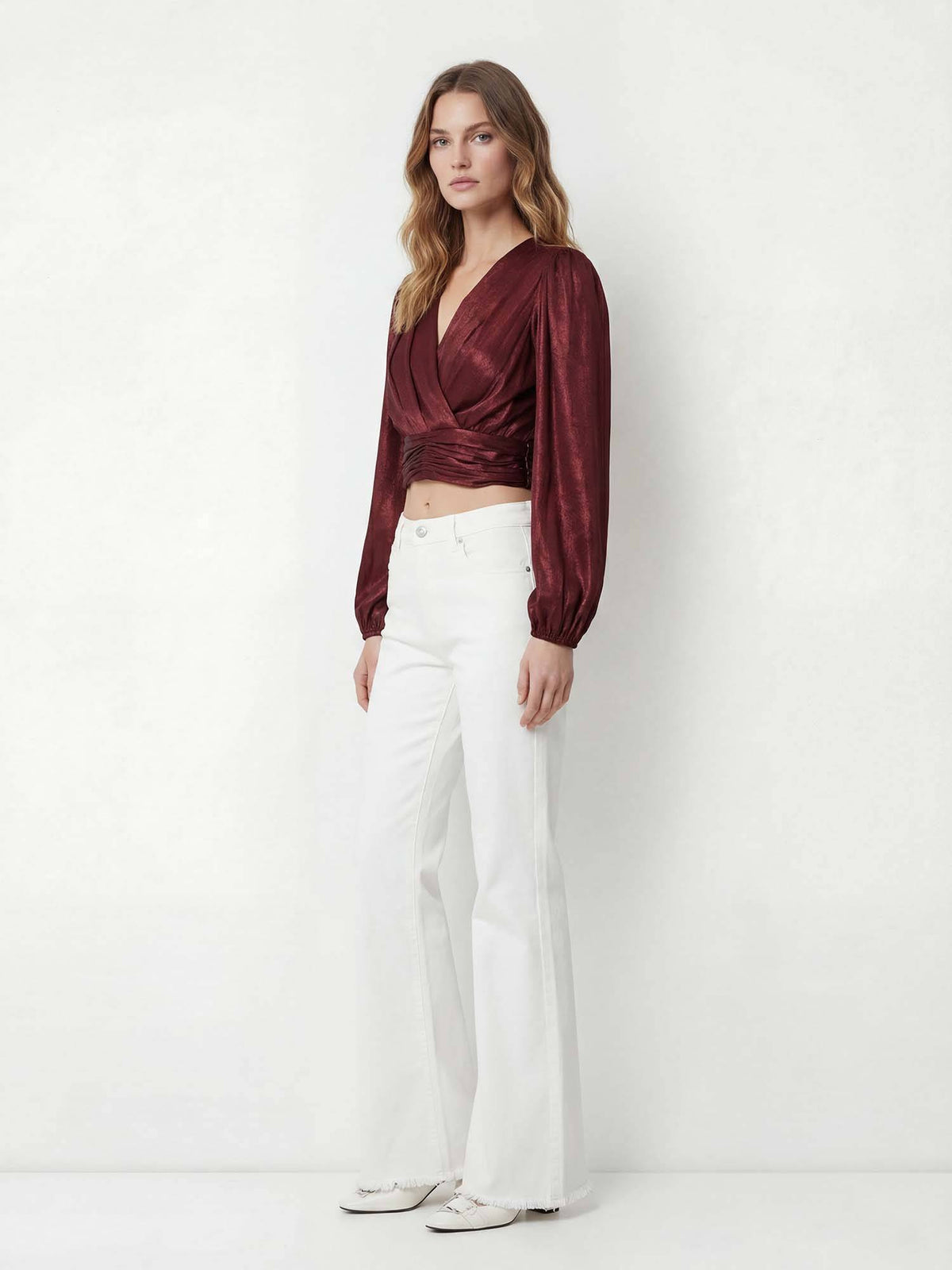 Women Maroon Solid Crop Top | CT61 - view 3