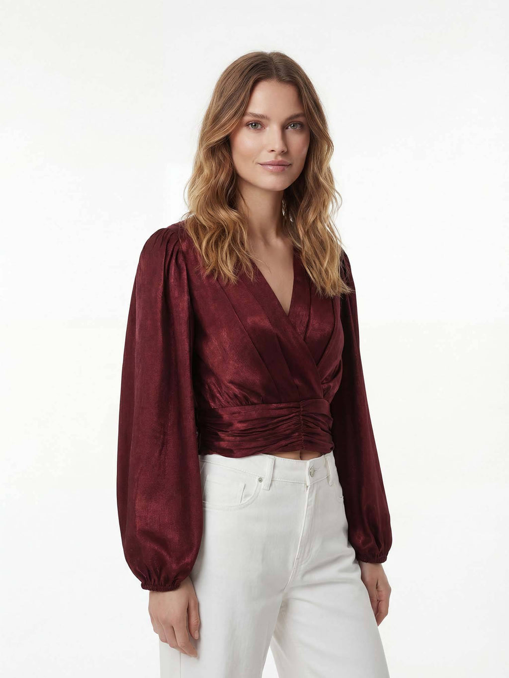 Women Maroon Solid Crop Top | CT61 - view 4
