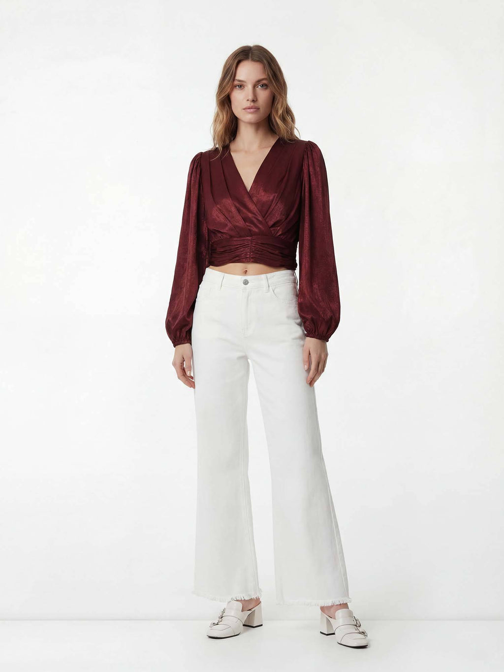 Women Maroon Solid Crop Top | CT61 - view 5