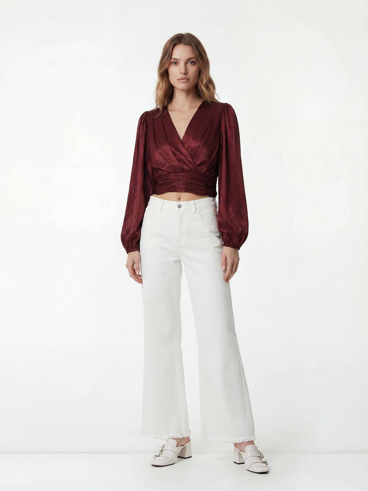 Women Maroon Solid Crop Top | CT61 - view 5