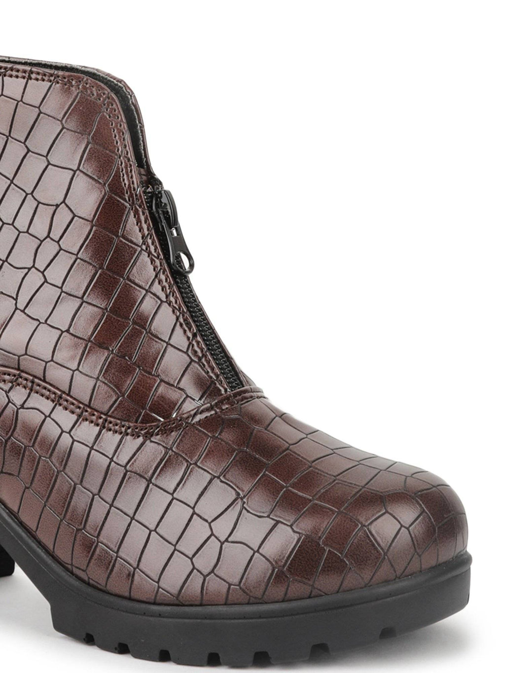 Brown Color Textured Boots | BT61 - view 2