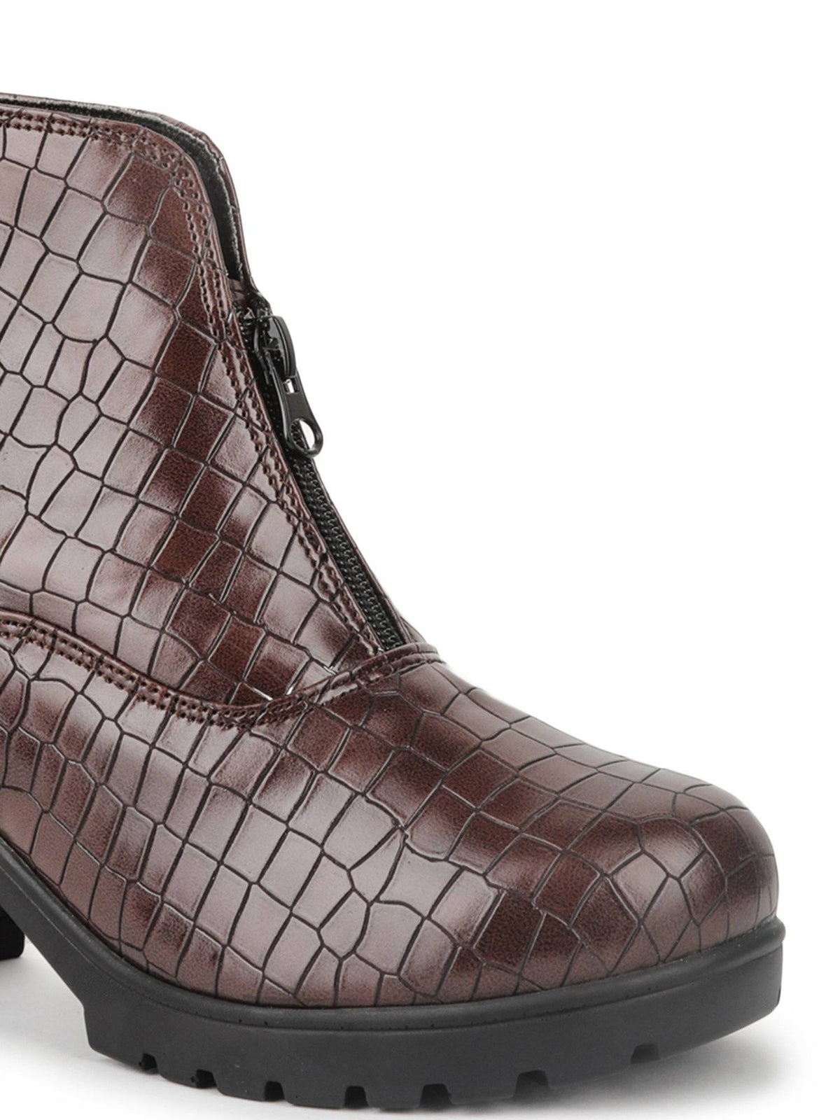 Brown Color Textured Boots | BT61 - view 2