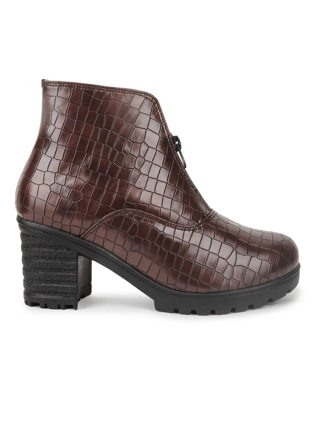 Brown Color Textured Boots | BT61 - view 3