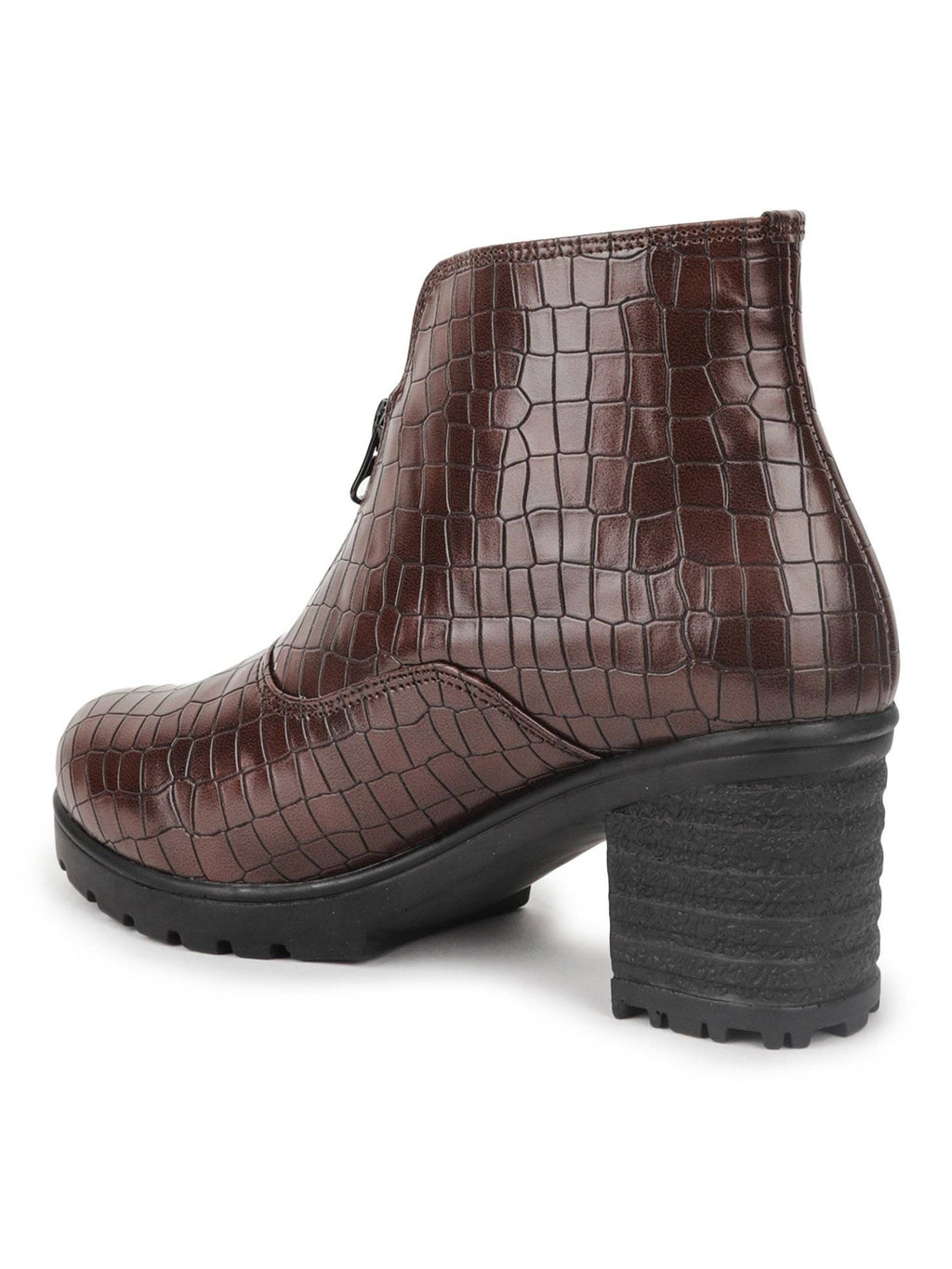 Brown Color Textured Boots | BT61 - view 4