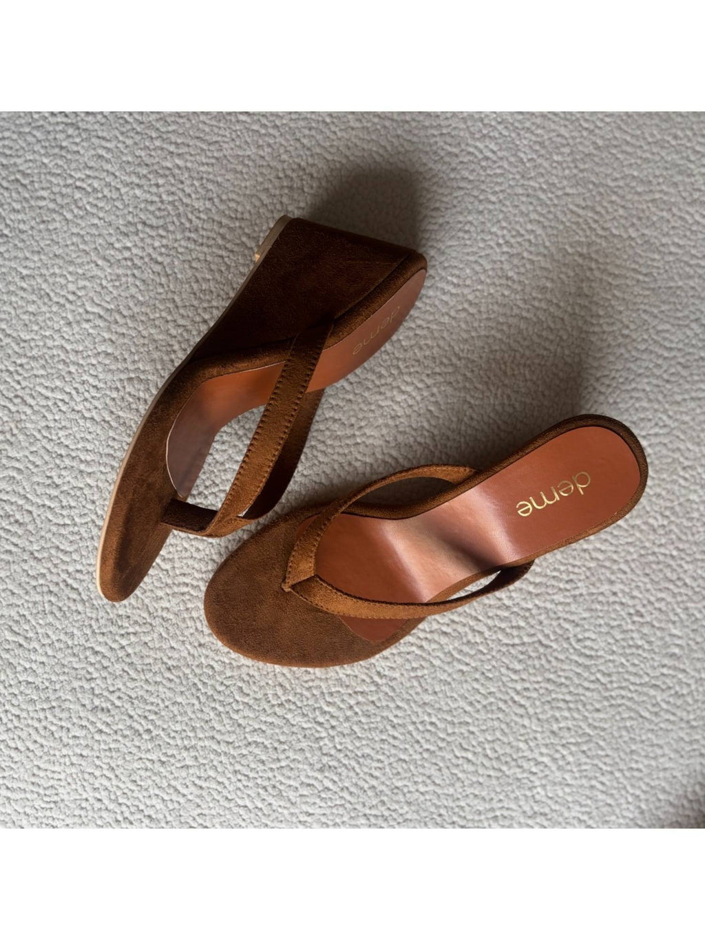 Brown Thong Wedges Heels | H78 - view 2