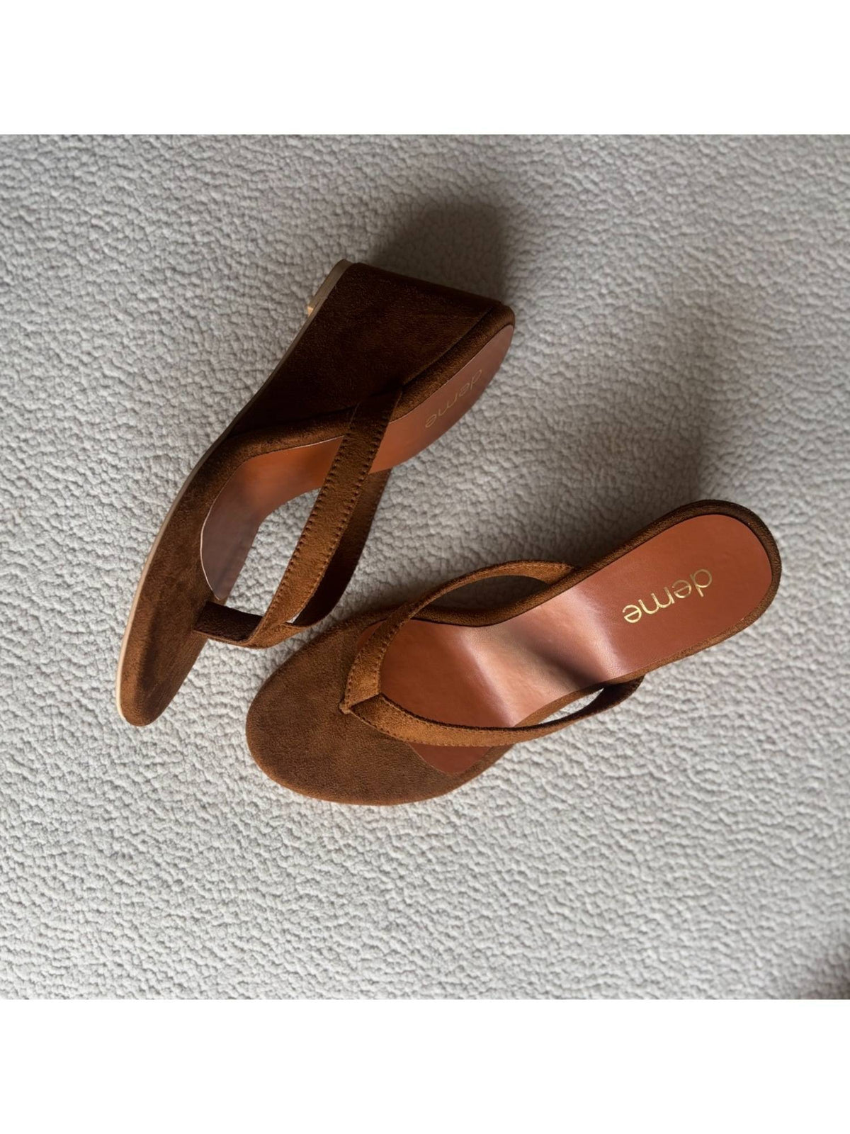 Brown Thong Wedges Heels | H78 - view 2