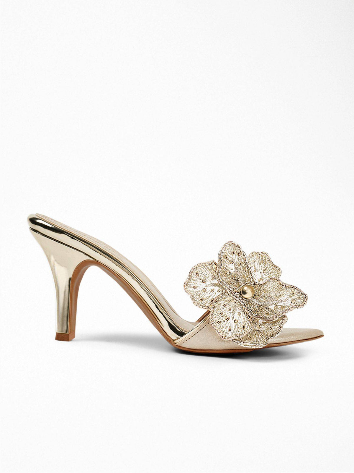 Gold Pointed Toe Heels for Women | H78 - view 2