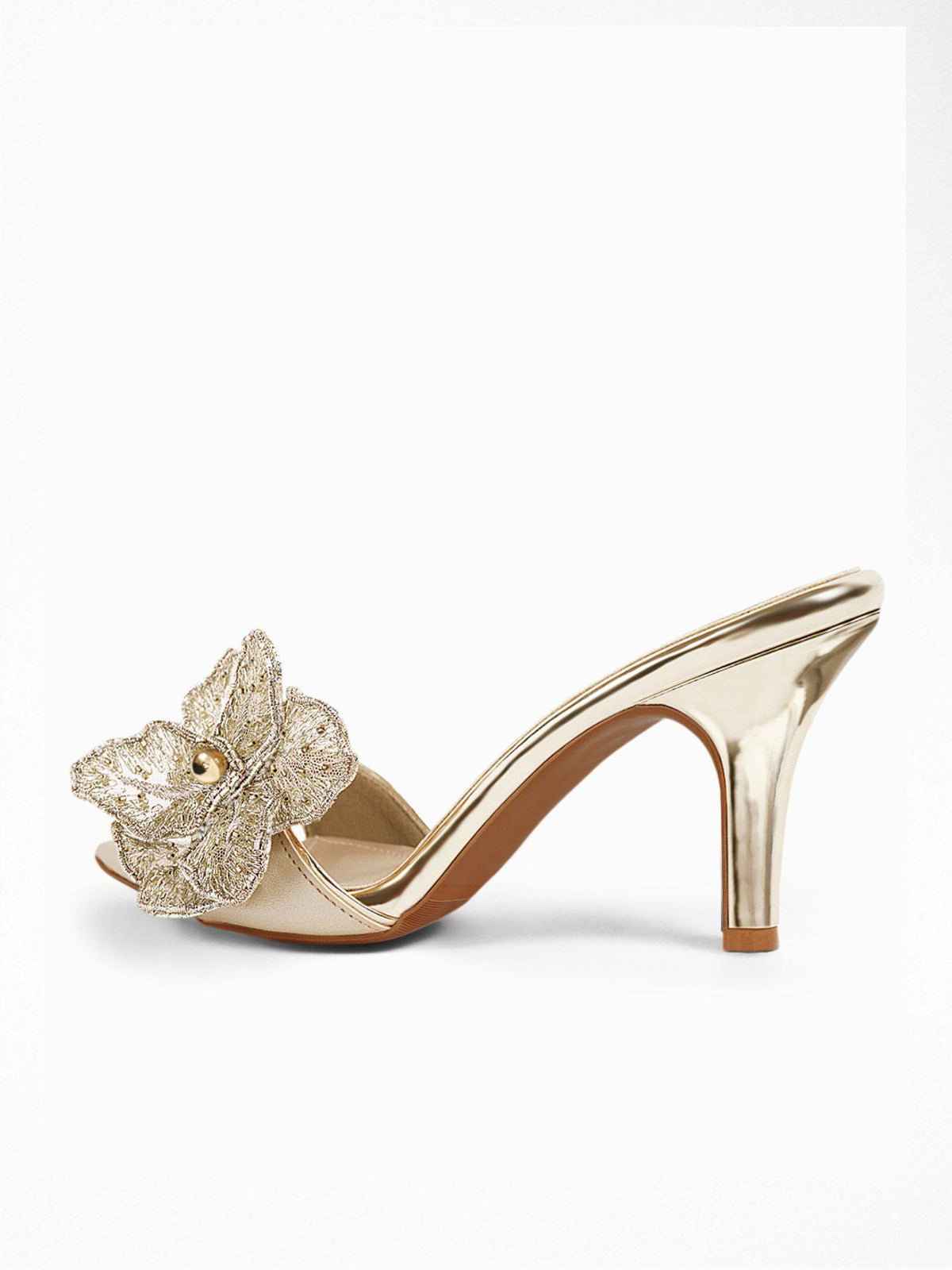Gold Pointed Toe Heels for Women | H78 - view 4