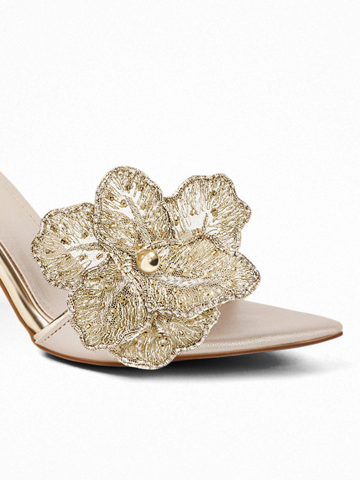 Gold Pointed Toe Heels for Women | H78 - view 5