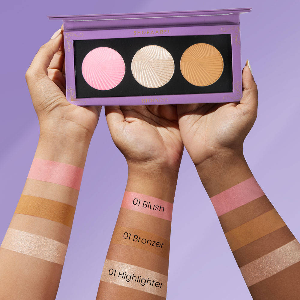 Richness 3C Palette All-In-One Blusher Contour Highlighter Finishing Powder | F14 - view 5