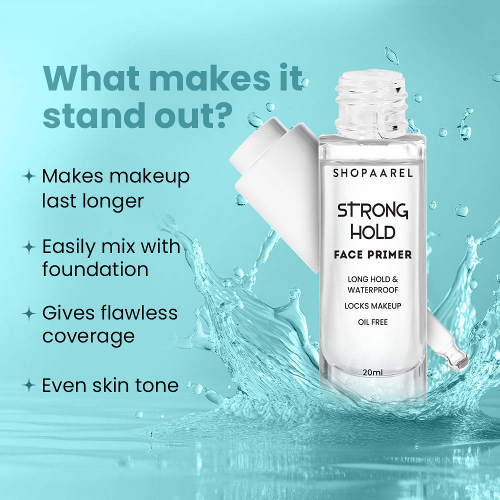 Strong Hold Face Primer Long Hold & Waterproof, Locks Makeup Oil Free - Clear Shade | F14 - view 3